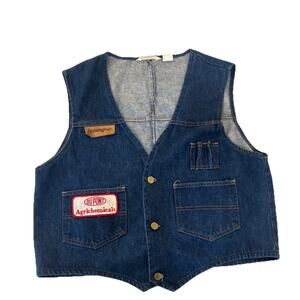 Vtg‎ 1980s Remington DuPont Men’s Large Denim Vest Blue Shooting Shell Workwear